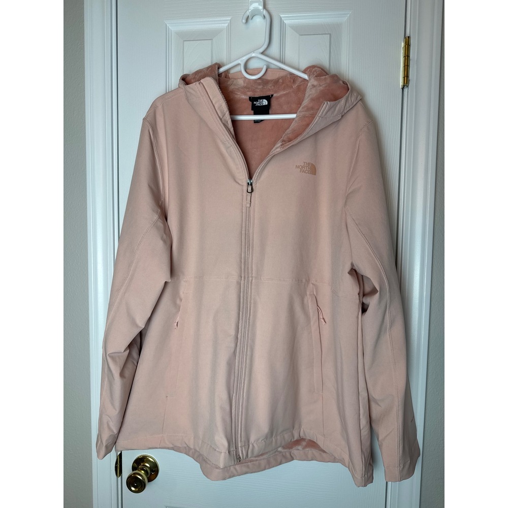 The North Face Shelbe Raschel Hoodie Womens XL Pink WindWall Fleece Jacket